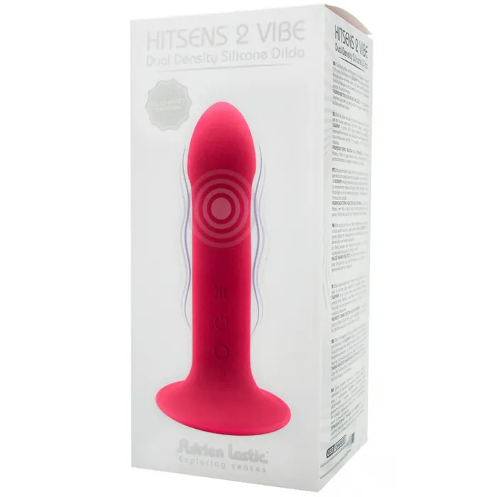 Dildos Hitsens 2 Vibe Vibrating Doublelayer Silicone Dildo Pink Adrien Lastic