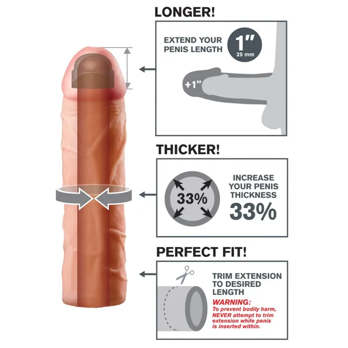 Fantasy XTensions Male Sex Toys Fantasy Xtensions Perfect 1 Extension Sleeve Light