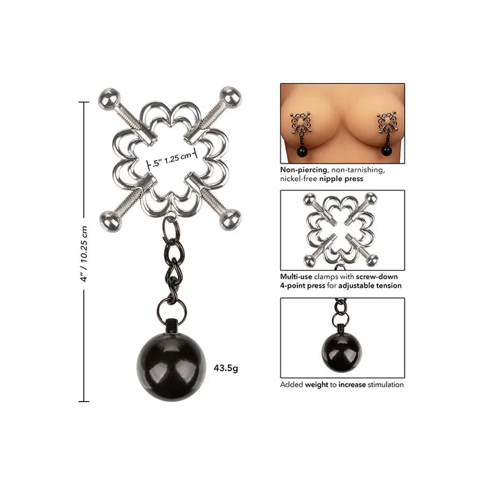 California Exotic Female Sex Toys Nipple Grips 4 Point Weighted Nipple Press California Exotic Female Sex Toys Nipple Grips 4 Point Weighted Nipple Press