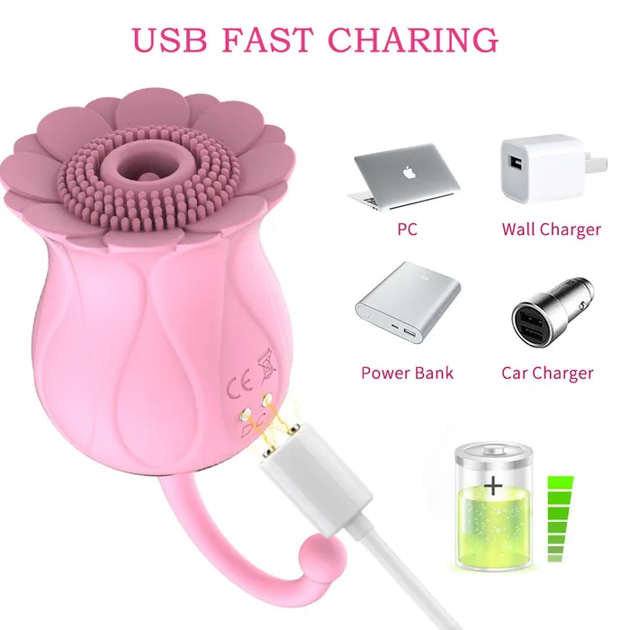 Female Sex Toys SexyPlay HC Little Sunflower Clitoral Suction Vibrator USB Rechargeable Pink