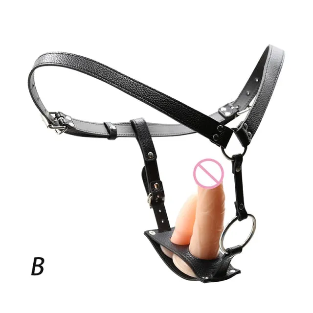 Kinkpod Female Sex Toys Thierry double plug Strap on adjustable Harness made of TPE and leather various style options Kinkpod Female Sex Toys Thierry double plug Strap on adjustable Harness made of TPE and leather various style options
