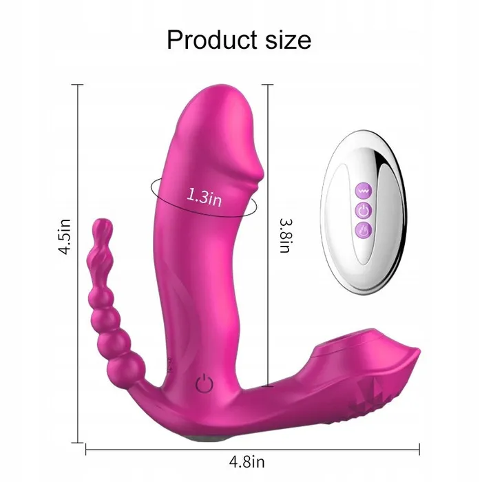 SexyPlay Female Sex Toys Fox M6 Remote Control Wearable Dildo Vibrator Suction Heating