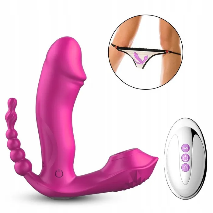 SexyPlay Female Sex Toys Fox M6 Remote Control Wearable Dildo Vibrator Suction Heating