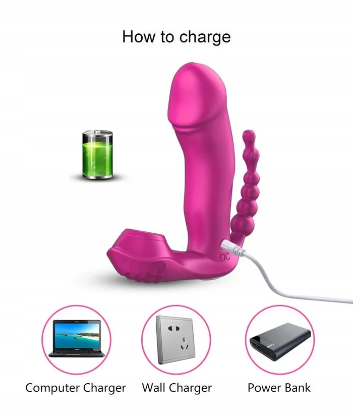 SexyPlay Female Sex Toys Fox M6 Remote Control Wearable Dildo Vibrator Suction Heating