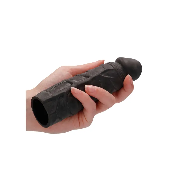 Shots Toys Anal RealRock 7 Inch Penis Sleeve Black Shots Toys Anal RealRock 7 Inch Penis Sleeve Black