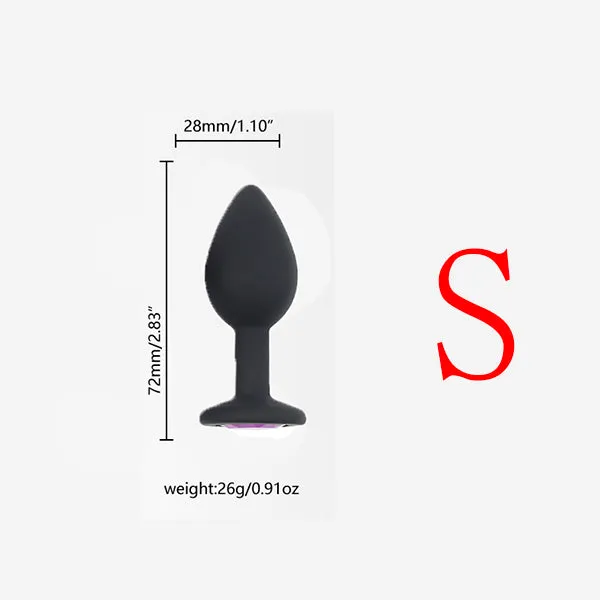 Anal Onion Toy Multiple Sizes Black Color White Jewel Silicone Anal Plug