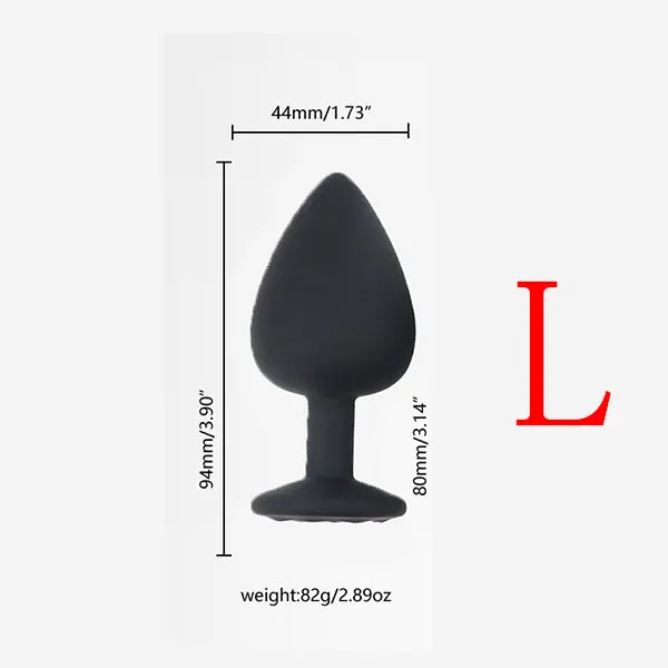 Anal Onion Toy Multiple Sizes Black Color White Jewel Silicone Anal Plug