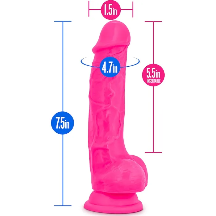 Female Sex Toys Neo Neo Dual Density Cock With Balls 75in Neon Pink